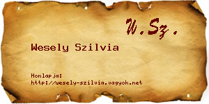 Wesely Szilvia névjegykártya